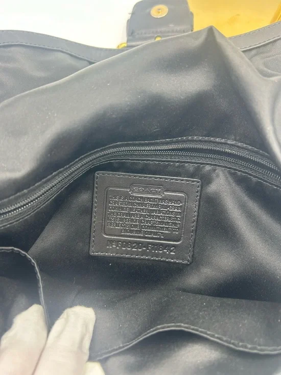 Coach Black Leather Shoulder Bag with Gold Hardware - Picture 12 of 16